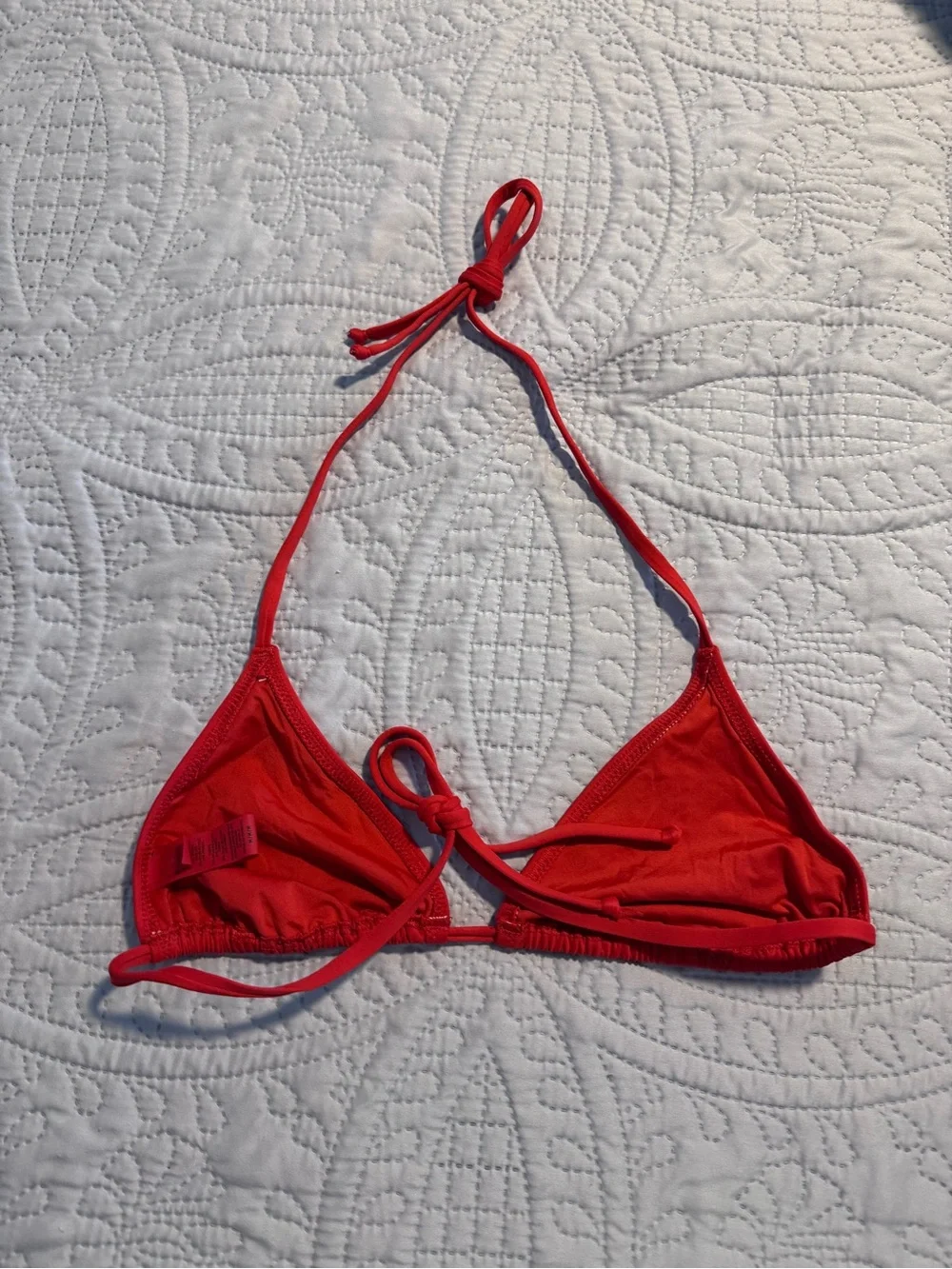 SKIMS Red Triangle Bikini Top